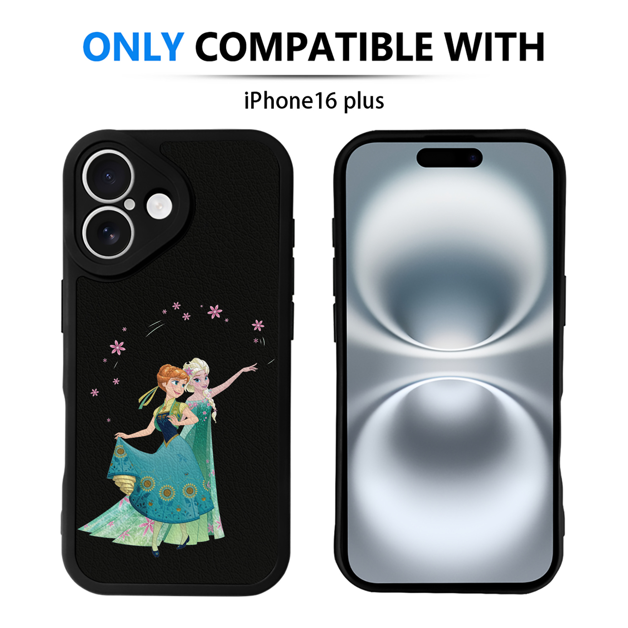 （画像用） アナと雪の女王 アンナ エルサ Frozen Anna Elsa 【iPhone 16シリーズ対応】シリコンスマホケース（レザー調） 材質：シリコン
